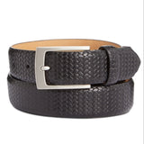 Tasso Elba Men's Braided Leather Belt Black Size 34 Reg