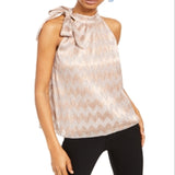 INC International Concepts Tie-Neck Shine Halter Top Pink Size 2XL