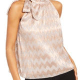 INC International Concepts Tie-Neck Shine Halter Top Pink Size 2XL