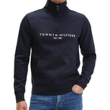 Tommy Hilfiger Mens Mock Neck 1/4 Zip Sweatshirt Blue Size XS