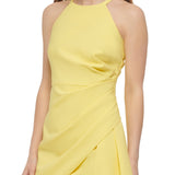 Vince Camuto Women's Sleeveless Halter Dress Yellow Size 2 Petite