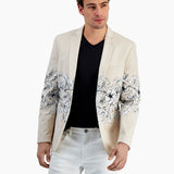 INC Mens Slim Fit Floral Sportcoat Gray Size L