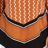 Alfani Women's Printed V Hem Top Brown Size 1X