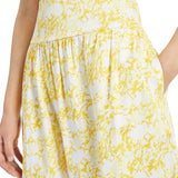 INC International Concepts Printed A-Line Tiered Skirt Yellow Size M
