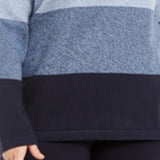 Karen Scott Women's Kathleen Striped Cotton 1/4 Zip Sweater Blue Size 3X