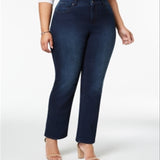 Charter Club Women's Lexington Tummy Control Straight Leg Jeans Blue Size 14W