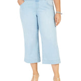 Style & Co Women's Cropped Wide Leg Jeans Blue Size Petite Small