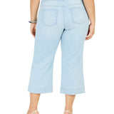 Style & Co Women's Cropped Wide Leg Jeans Blue Size Petite Small