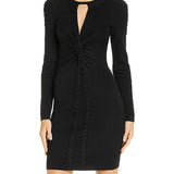 GUESS Women's Twist Front Whipstitch Sweaterdress Black Size X-Small