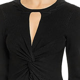 GUESS Women's Twist Front Whipstitch Sweaterdress Black Size X-Small