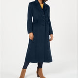 Forecaster Women's Notched Collar Maxi Walker Coat Blue Size 8
