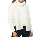Style & Co Women's Ribbed Metallic Scarf White Size Regular
