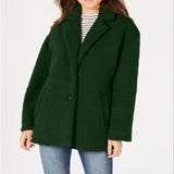 Collection B Junior's Faux Fur Coat Green Size Medium