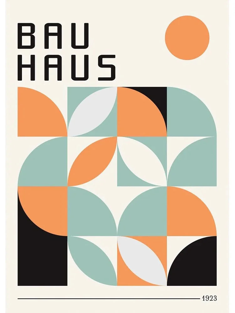 Modern Black & White Bauhaus Canvas Print