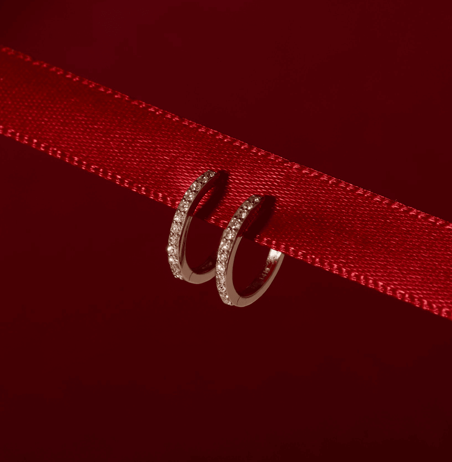Thin Forever Diamond Hinged Huggie Earrings