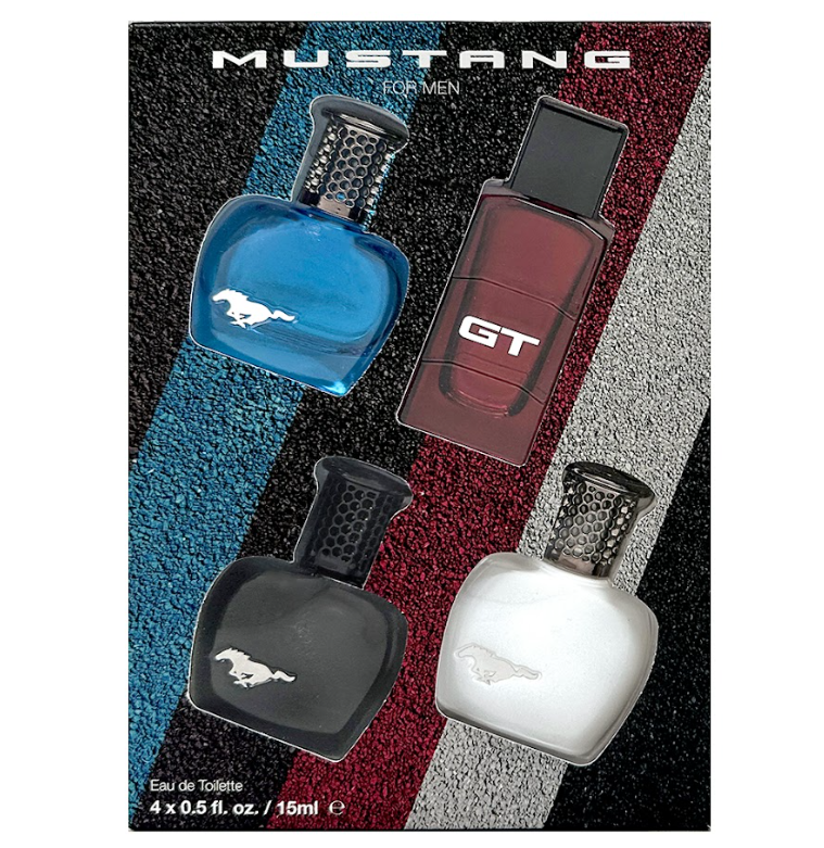 Mustang 4PC Coffret EDT 0.5 oz (White, Blue, Black, GT Red)