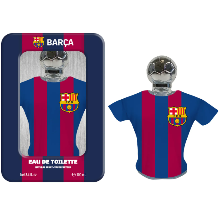 FC Barcelona Eau De Toilette 3.4 Oz With Metallic Tin & T-shirt
