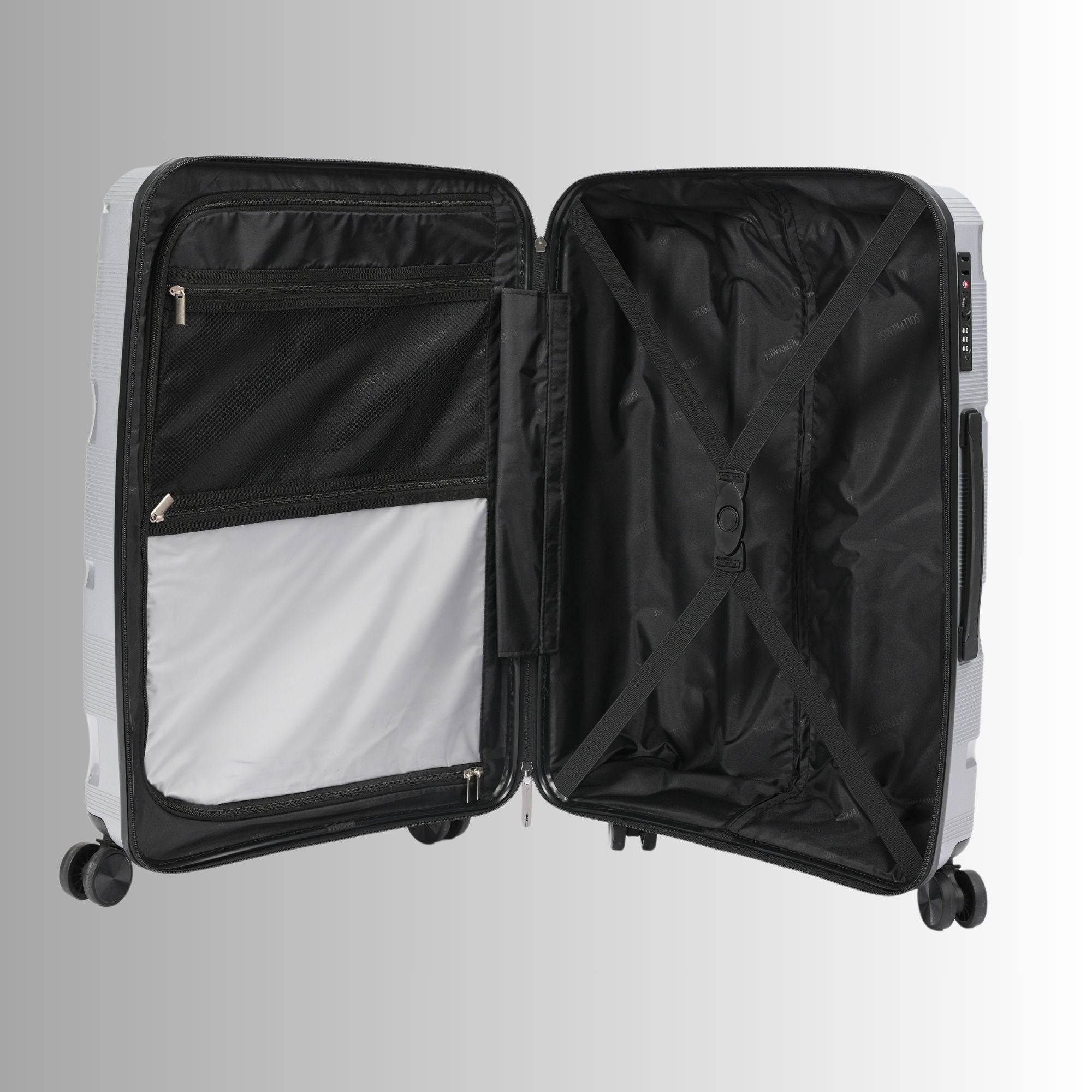 Silver Hardcase Roller Luggage Set (28', 24' And 20')