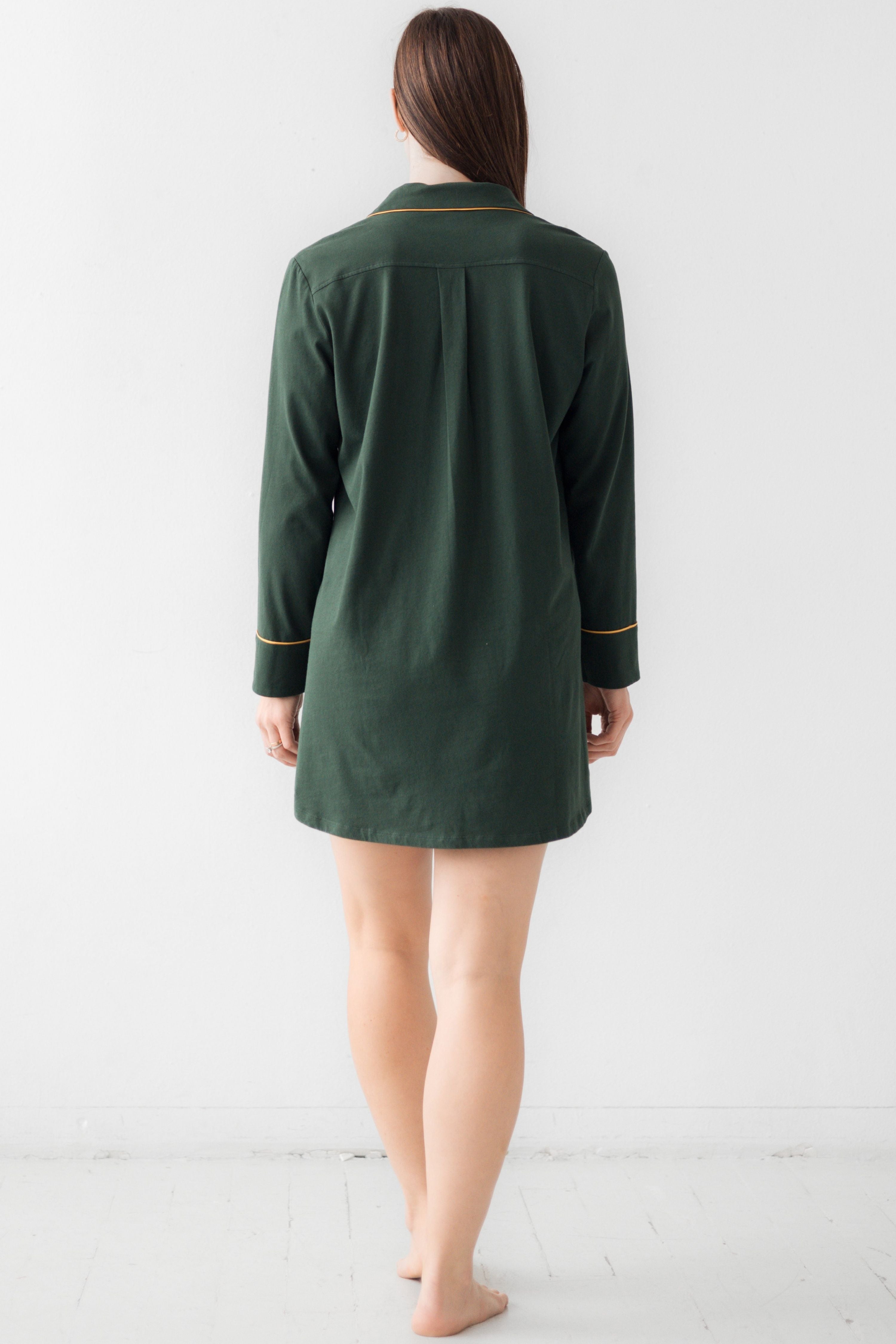 Classic Luxury Sleep Shirt In Brushed Pima Cotton