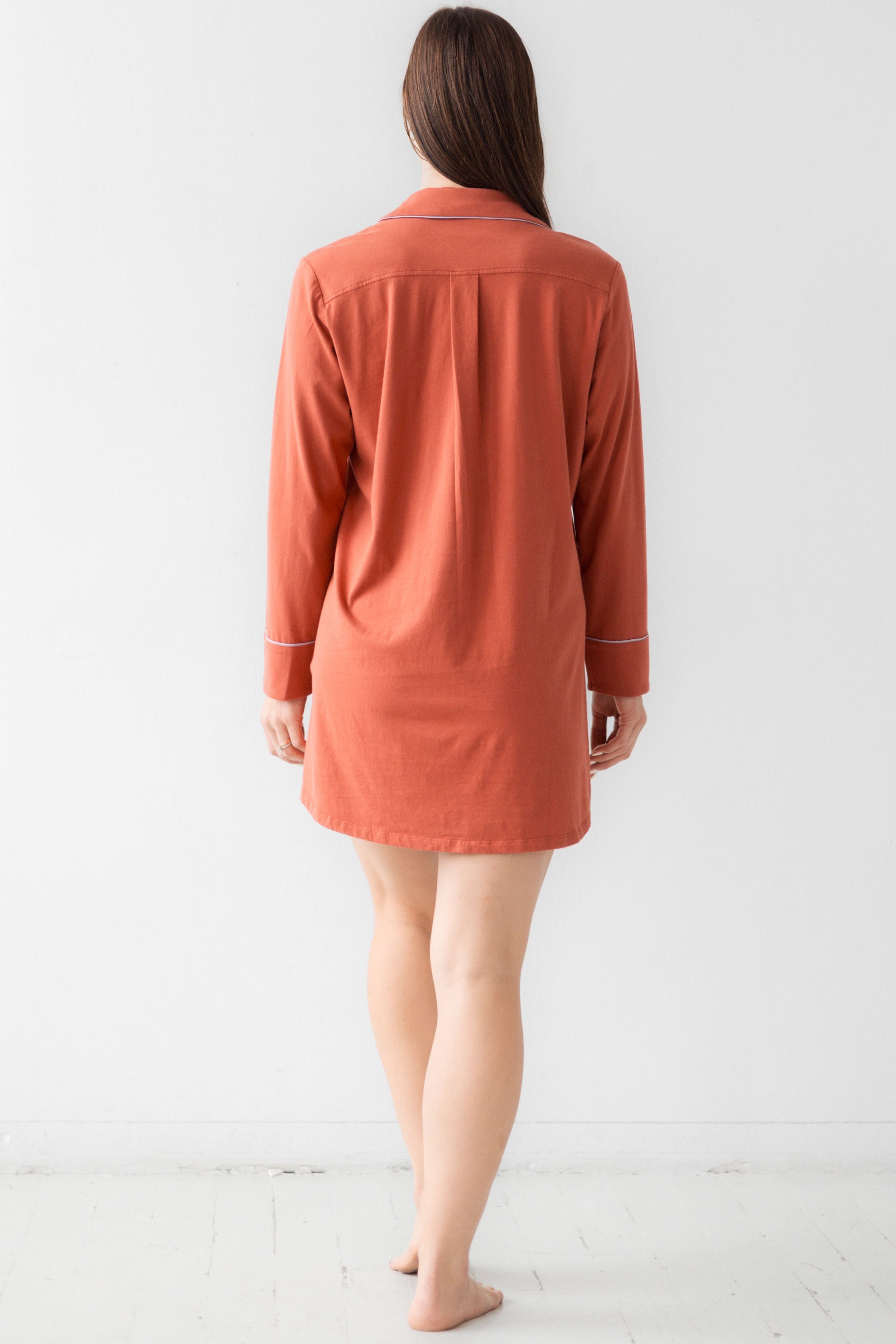 Classic Luxury Sleep Shirt In Brushed Pima Cotton