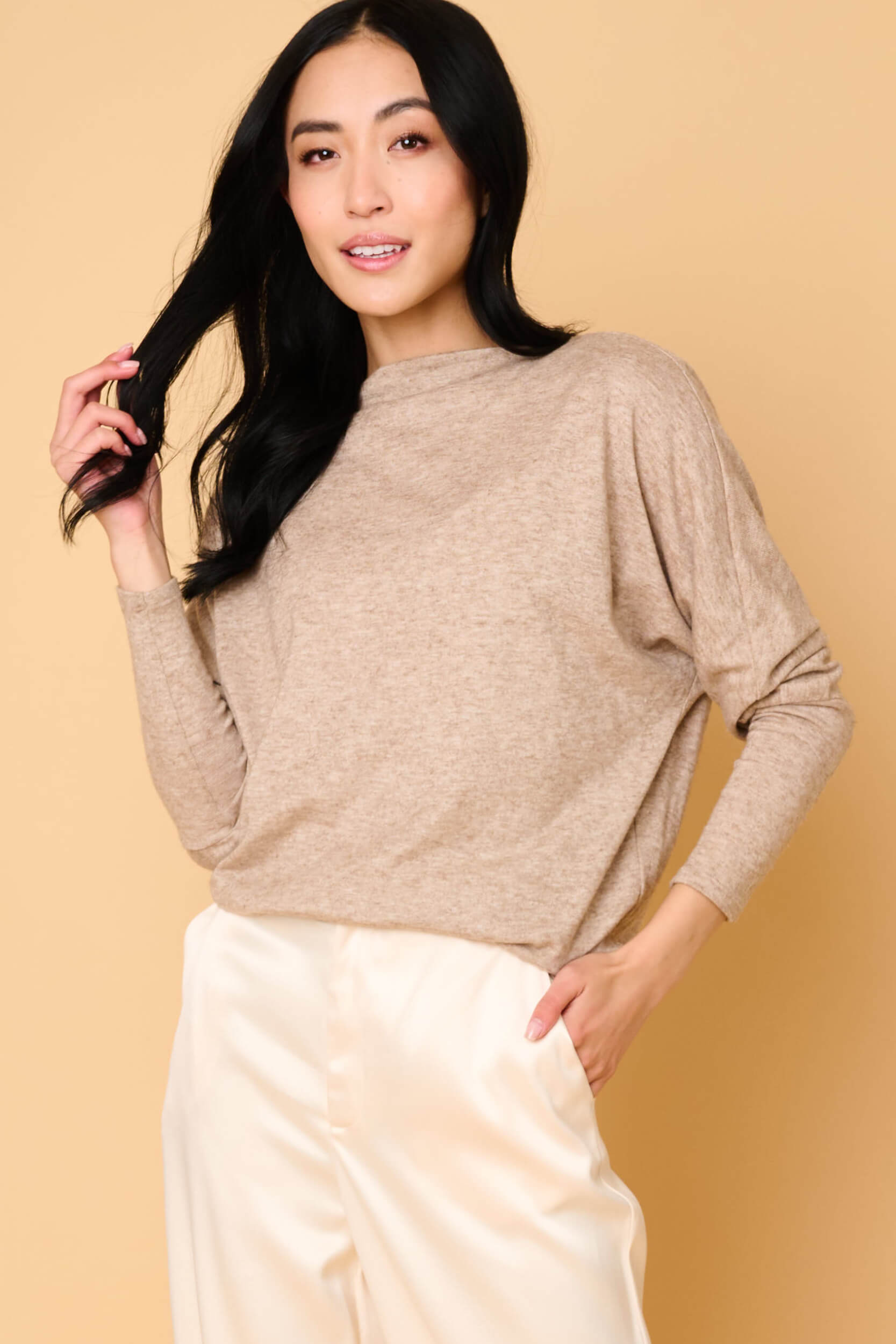 Slouchy Luxe Open Neck Sweater