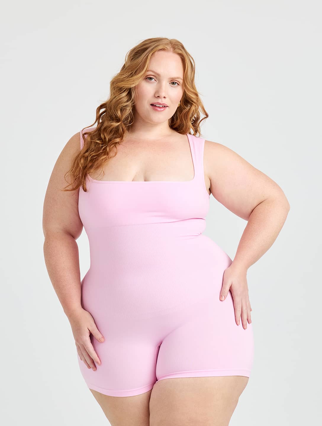 Square Neck Shapewear Jumpsuit | Includes Plus Size