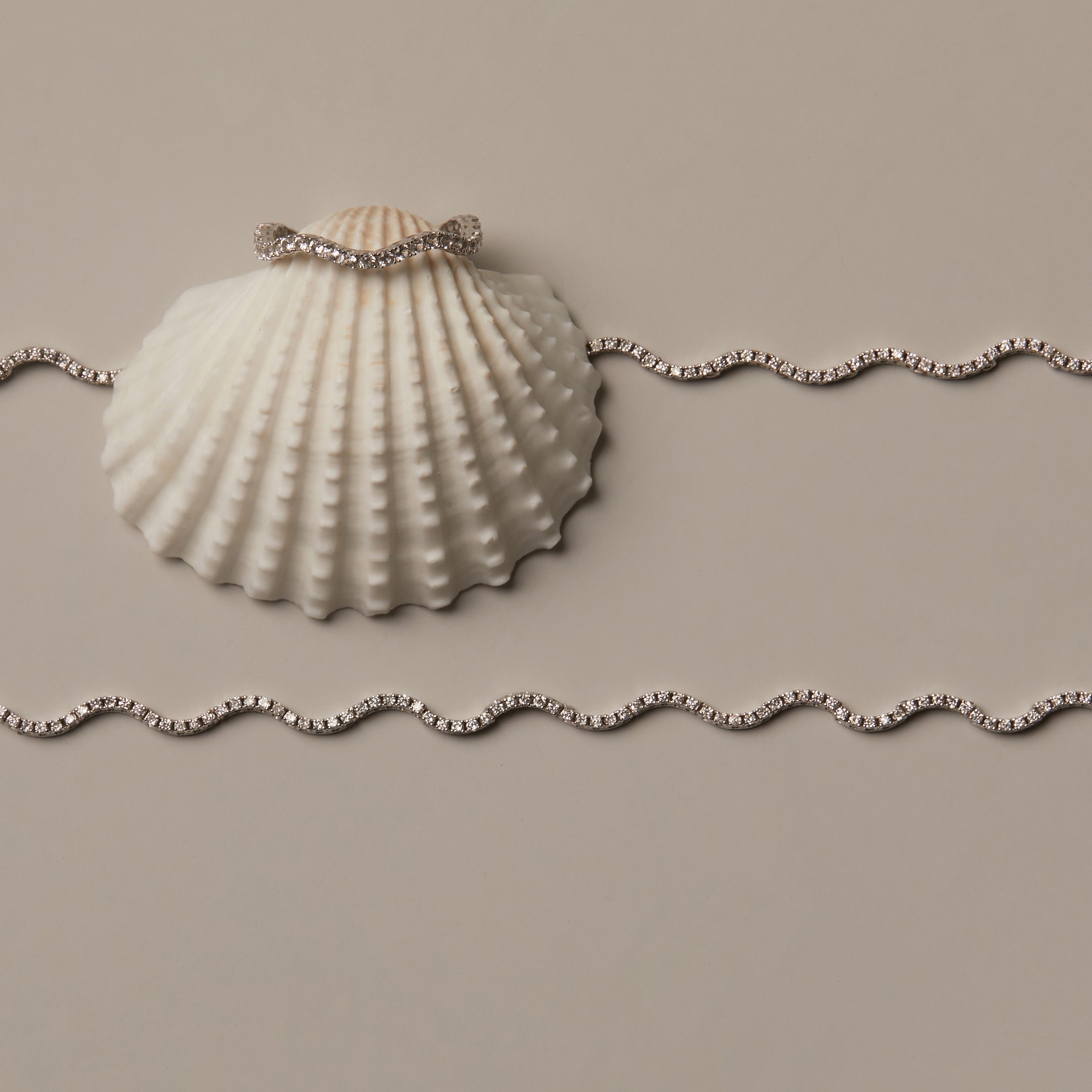 Lab Grown Diamond Wave Tennis Necklace