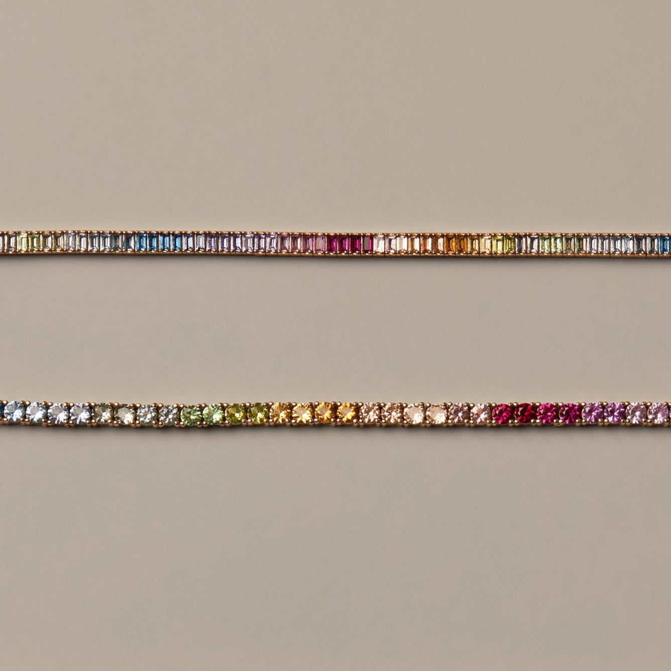 Ombré Rainbow Tennis Necklace