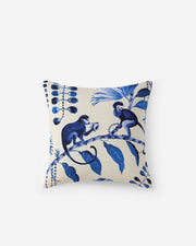 Blue Monkeys Throw Pillow