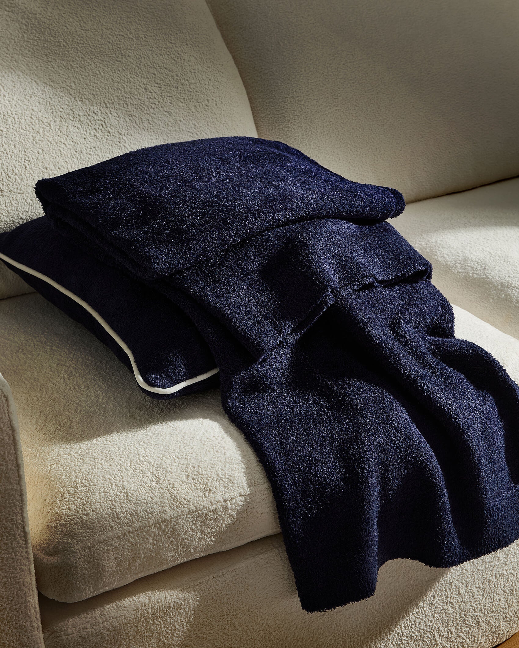 Cloud Silque Throw Pillow With Piping