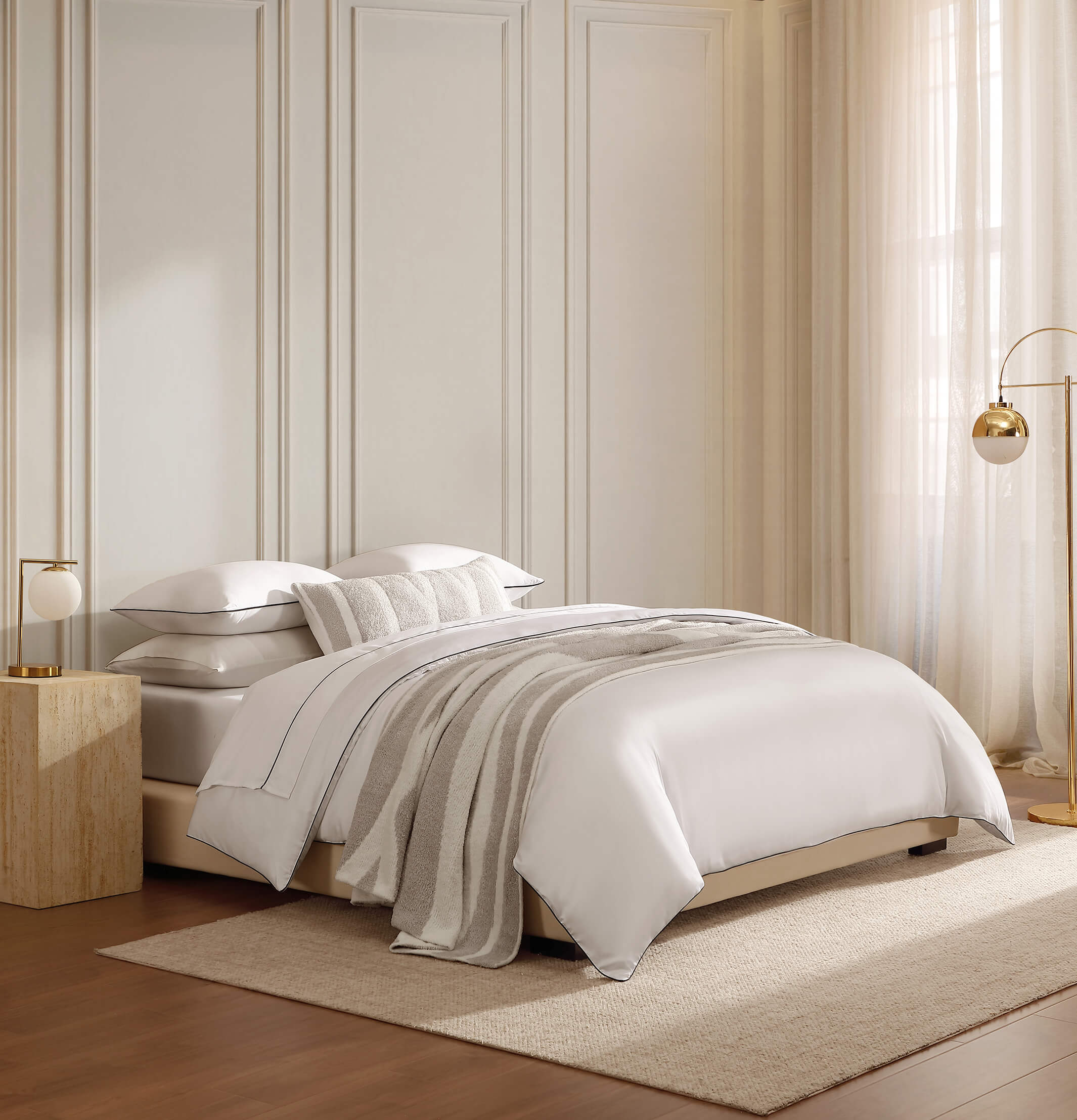 Luxe Bamboo Duvet Cover With Piping
