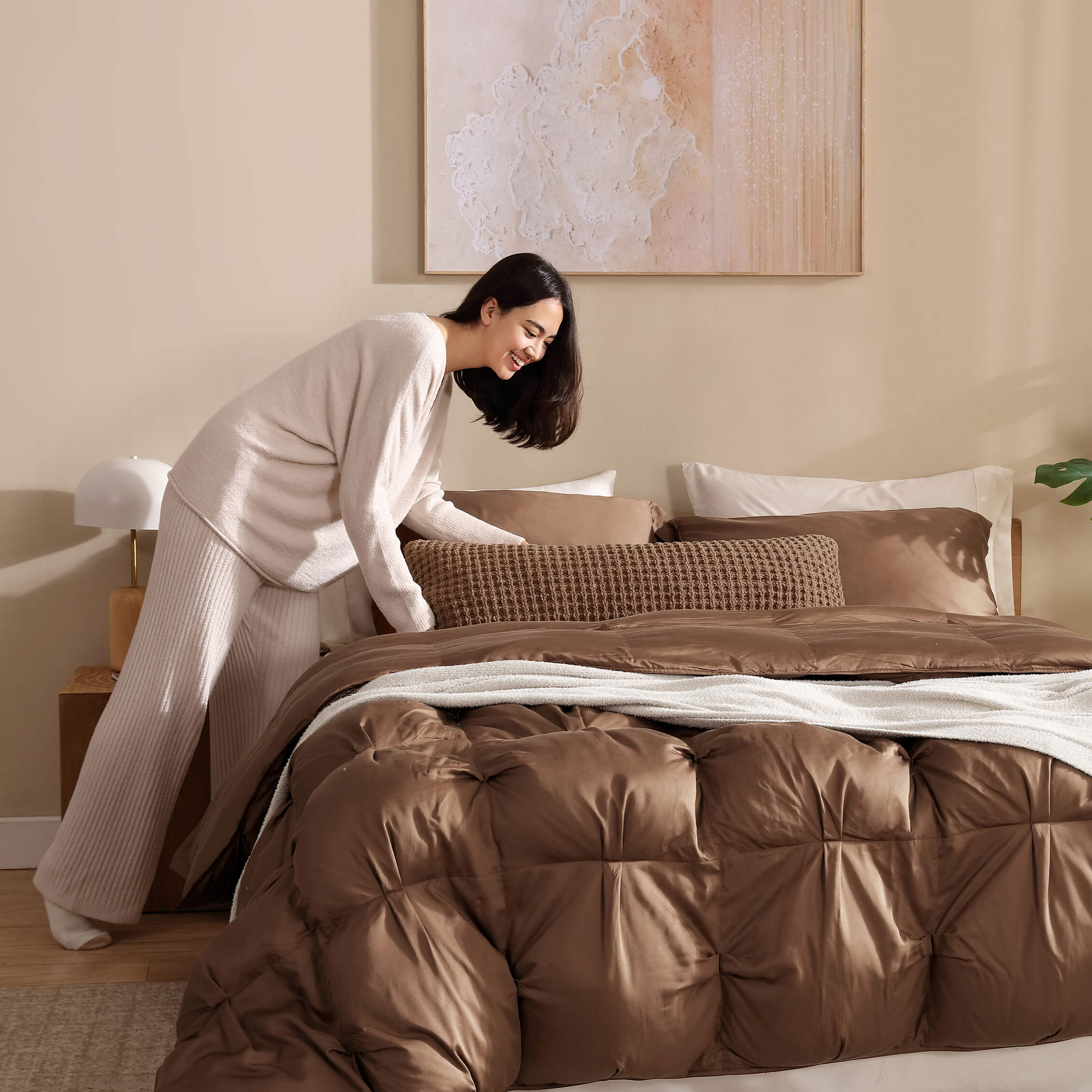 Snug Waffle Lumbar Pillow