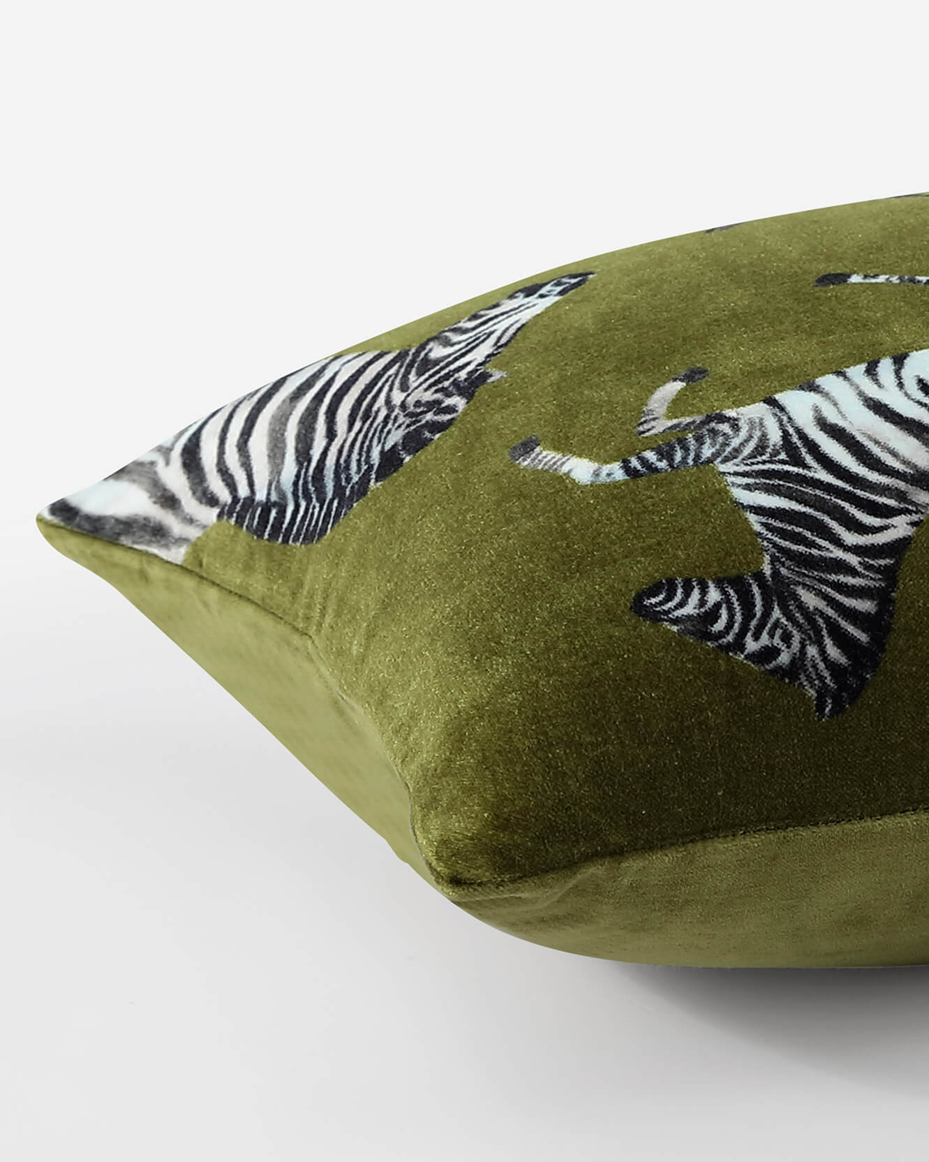 Velvet Watercolor Zebra Small Lumbar Pillow