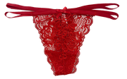 Lace Thong With Elastic Straps, Xs- 2x