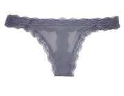 Mesh Thong With Lace Trim At The Waist And Leg, Xs-2x