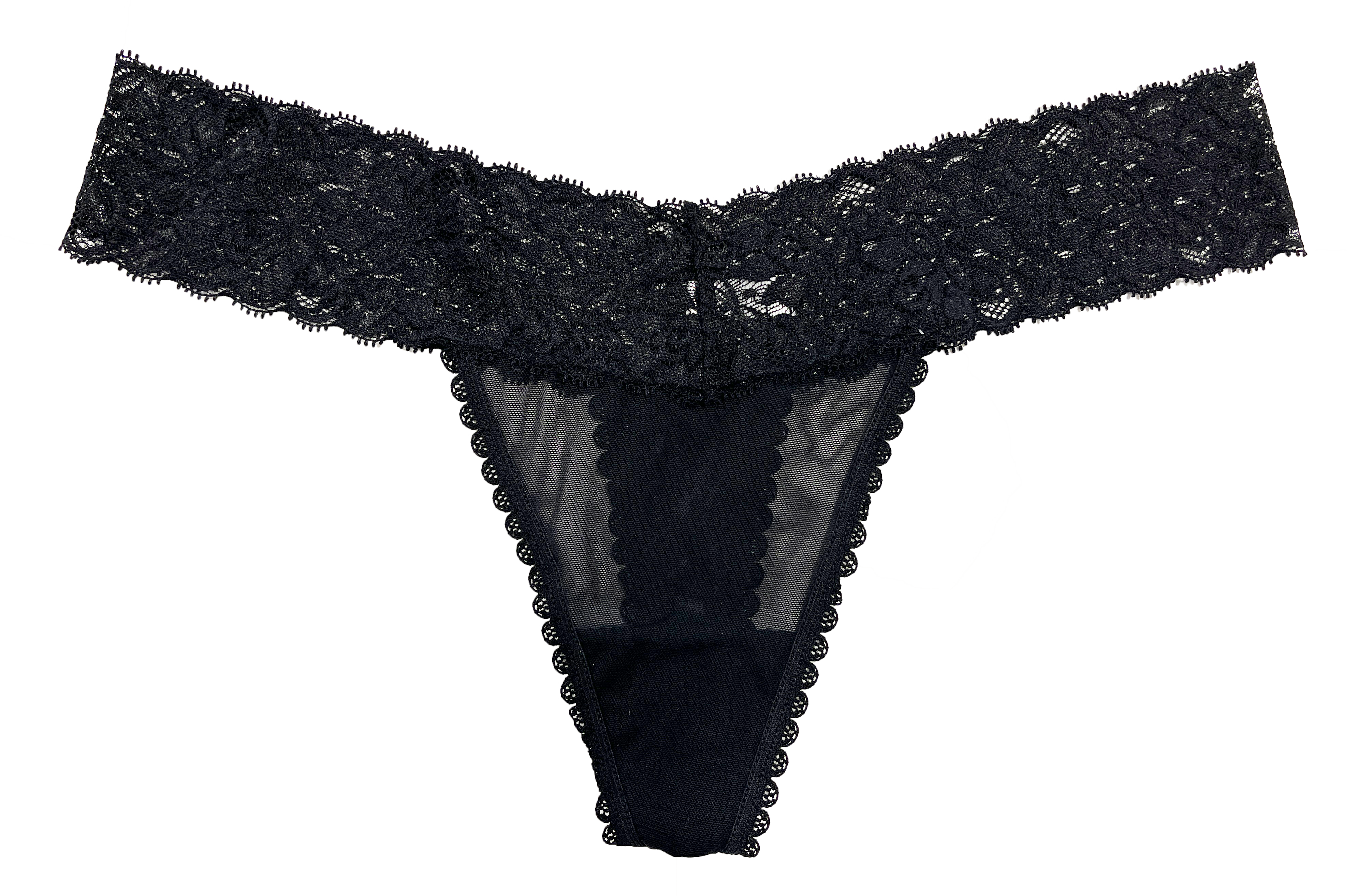 Mesh And Lace Classic Thong, Xs- 2x