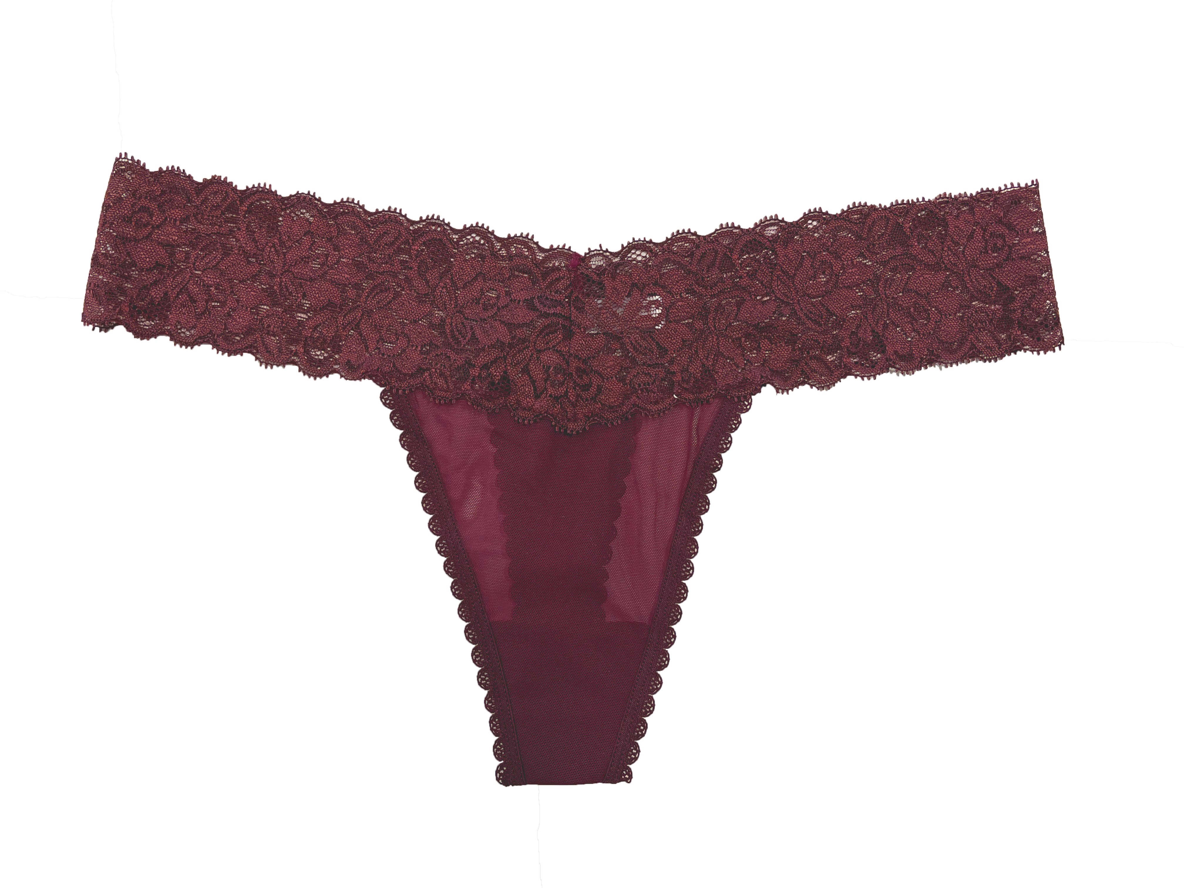 Mesh And Lace Classic Thong, Xs- 2x