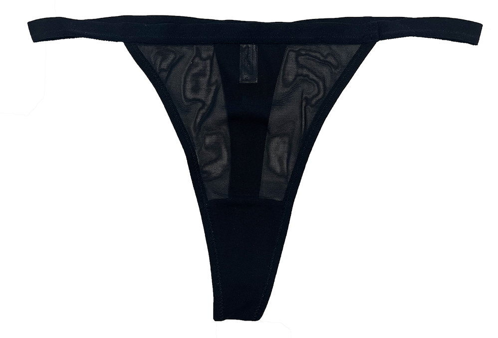Mesh Thong With Elastic Waist, Xs-2x