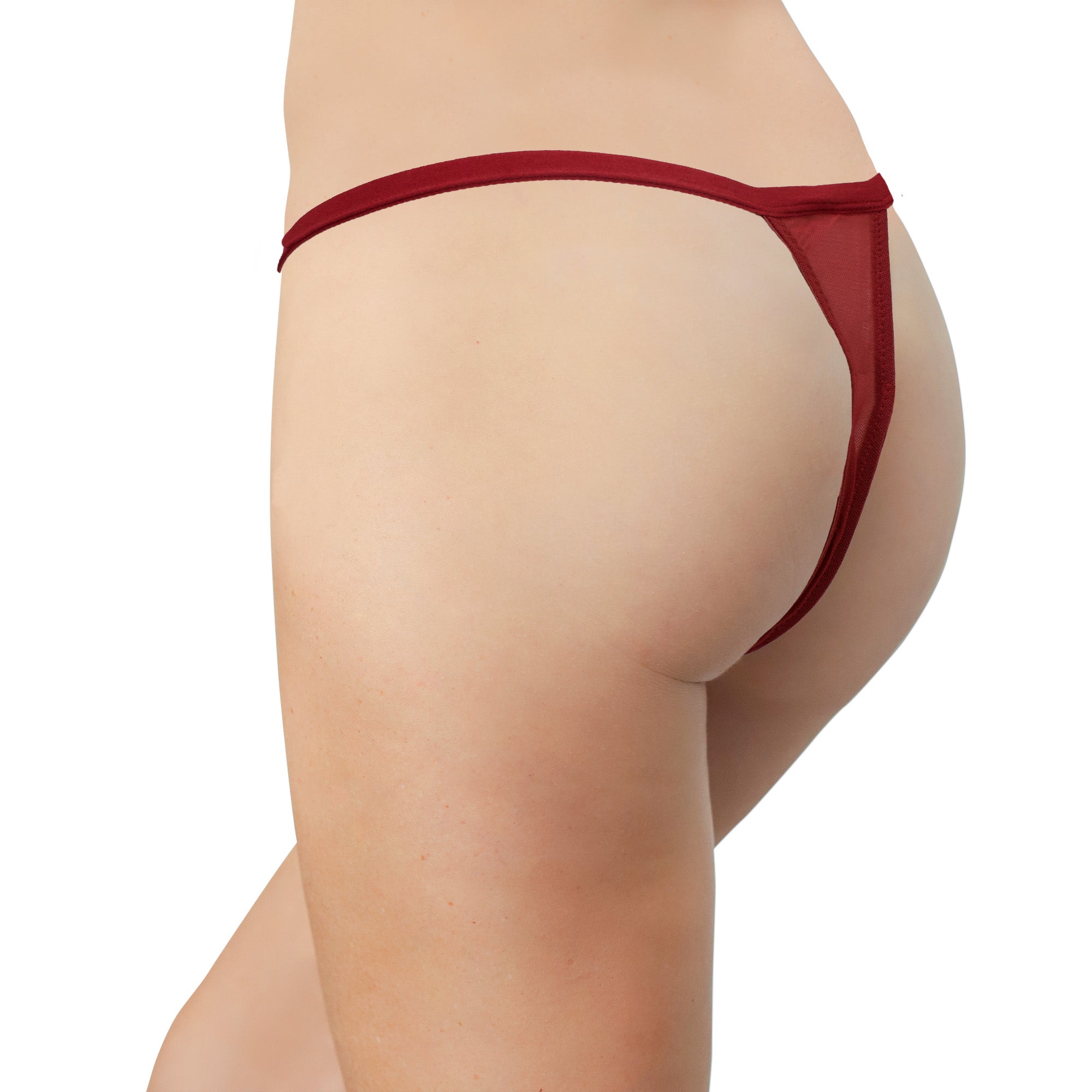 Mesh Thong With Elastic Waist, Xs-2x