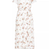 City Chic Women's Trendy Plus Floral Print Off The Shoulder Dress White Size Petite Small