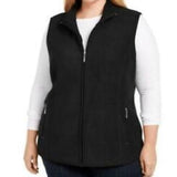 Karen Scott Women's Plus Size Zip-Front Vest Black Size 3X