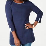 Karen Scott Women's Cotton Sweater Navy Size X-Large