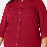 Charter Club Women's Size Button Front Shirt Wine Size 1X