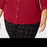Charter Club Women's Size Button Front Shirt Wine Size 1X