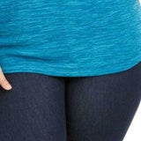 Karen Scott Women's Plus Size Marled Microfleece Top Blue Size 2X