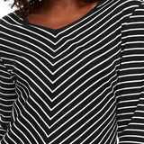 Karen Scott Women's Petite Striped Top Black Size Petite Medium