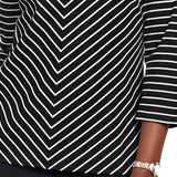 Karen Scott Women's Petite Striped Top Black Size Petite Medium