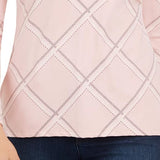 Charter Club Women's Printed Mock Neck Top Pink Size Petite Small