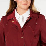 Charter Club Women's Water Resistant Utility Jacket Wine Size 3X