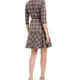NY Collection Women's Petite Printed Flounce-Hem Dress Black Size Petite Medium